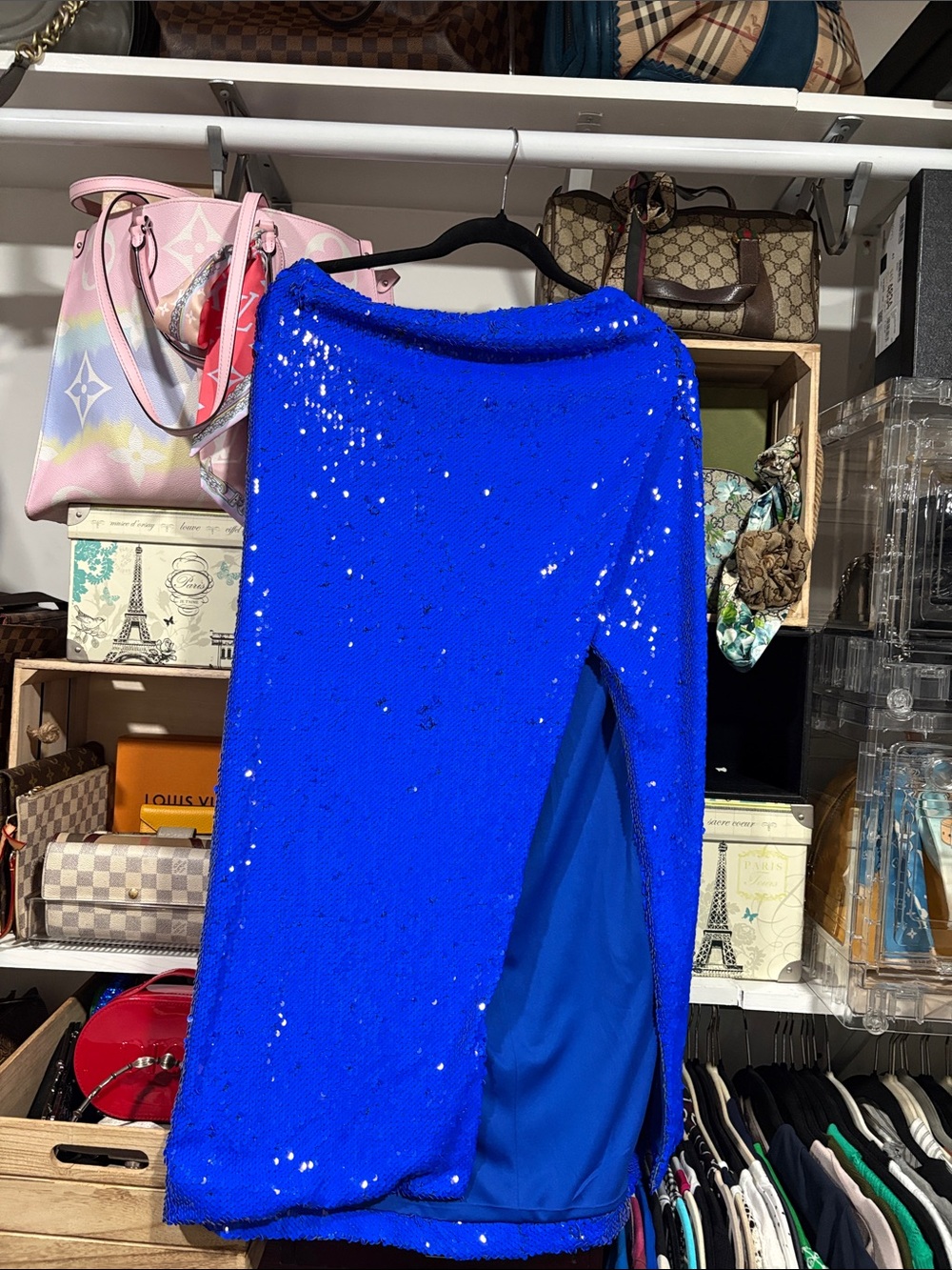 Eloquii Royal Blue Sequin Pencil Skirt